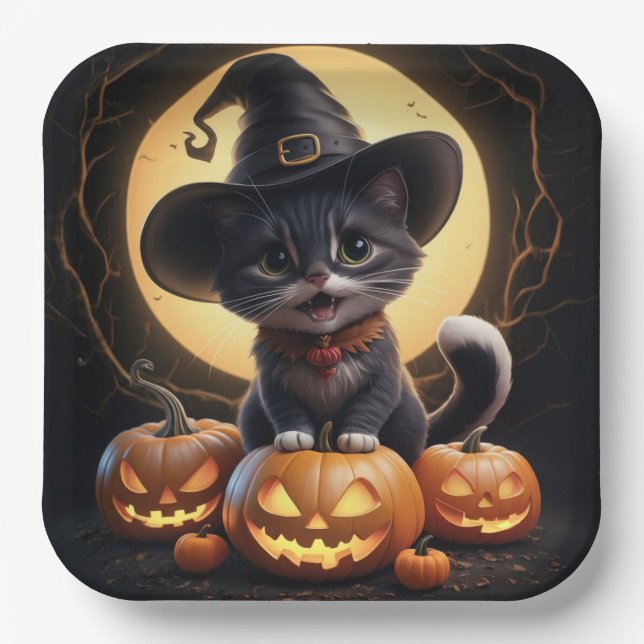 Pappteller Reihe 1 Black Cat 06 (Vorderseite)