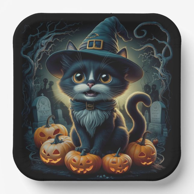 Pappteller Reihe 1 Black Cat 07 (Vorderseite)