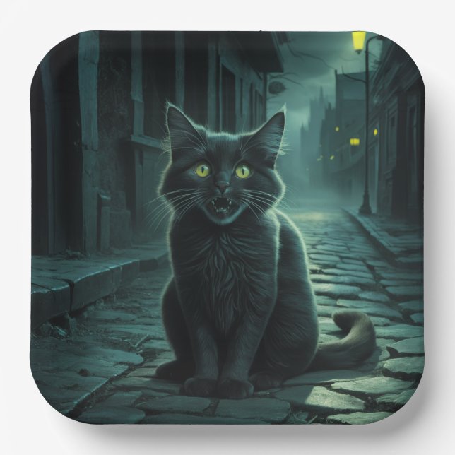 Pappteller Reihe 1 Black Cat 09 (Vorderseite)