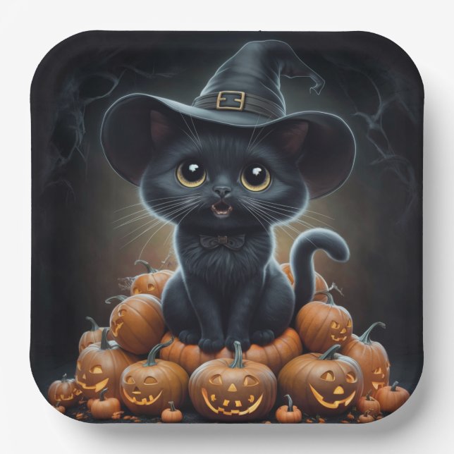 Pappteller Reihe 1 Black Cat 10 (Vorderseite)