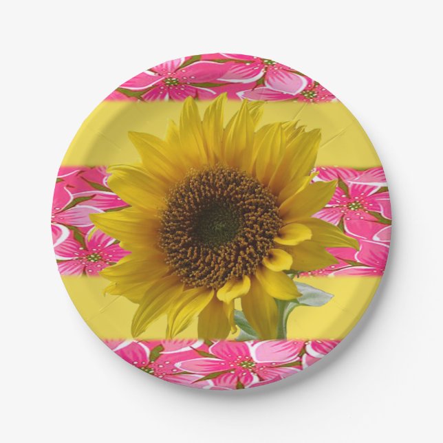 Pappteller Sonnenblume (Vorderseite)