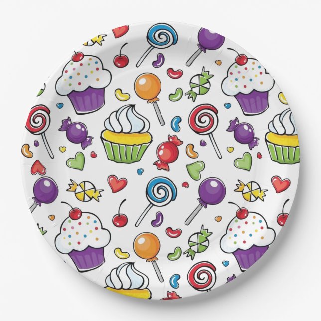 Pappteller - Süßer Cupcake (Vorderseite)