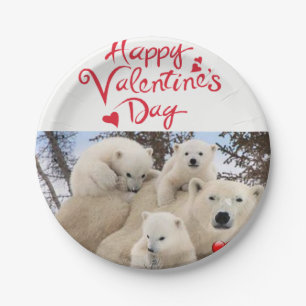 Pappteller Valentinstag Eisbären