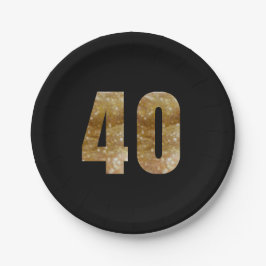 Pappteller zum 40. Geburtstag/Jubiläum