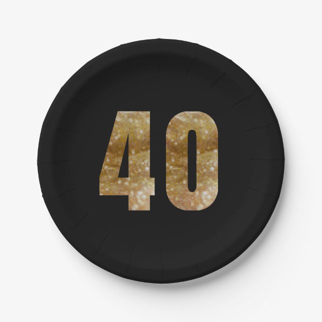 Pappteller zum 40. Geburtstag/Jubiläum (Vorderseite)