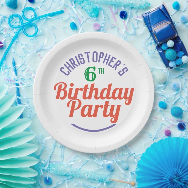 Pappteller zum 6. Geburtstag eines Kindes (Party)