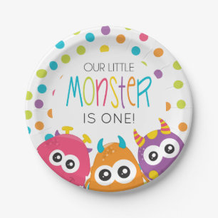Pappteller zum Little Monster Geburtstag