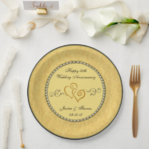 Pappteller zur goldenen Hochzeit 50. Hochzeitstag