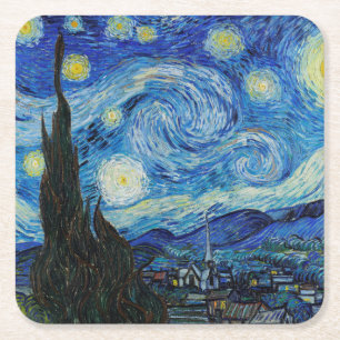 Pappuntersetzer: VAN GOGH: DIE STARRY NACHT Rechteckiger Pappuntersetzer