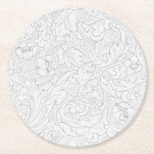 Pappuntersetzer: WILLIAM MORRIS : FLORALISCHES DES Runder Pappuntersetzer