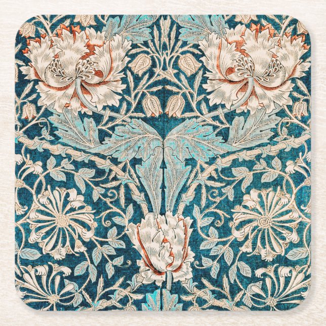 Pappuntersetzer: WILLIAM MORRIS : HONEYSUCKLE Rechteckiger Pappuntersetzer (Vorderseite)