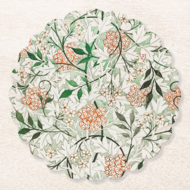 Pappuntersetzer: WILLIAM MORRIS: JASMINE Untersetzer (Vorderseite)