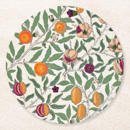 Pappuntersetzer: WILLIAM MORRIS : POMEGRANATE Runder Pappuntersetzer