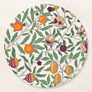 Pappuntersetzer: WILLIAM MORRIS : POMEGRANATE Runder Pappuntersetzer