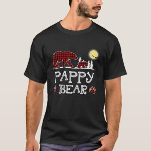Pappy Bear Christmas Pajama Red Pläd Buffalo Fami T-Shirt