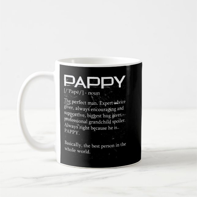 Pappy Definition Grandpa Grandeltern Father's Day Kaffeetasse (Links)
