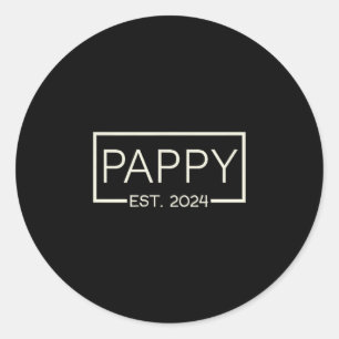 Pappy Est 2024 Neuer Vater Vatertag Männer Cket Runder Aufkleber