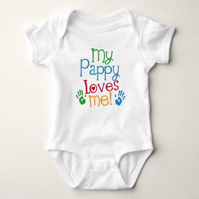 Pappy Liebe ich Enkel-T-Shirt Baby Strampler (Vorderseite)