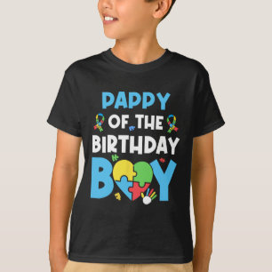 Pappy of the Birthday Boy Autismus Awareness Puzzl T-Shirt