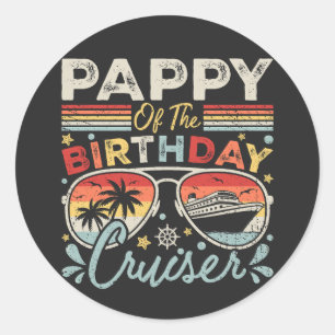 Pappy of the Birthday Cruiser Vacation Runder Aufkleber