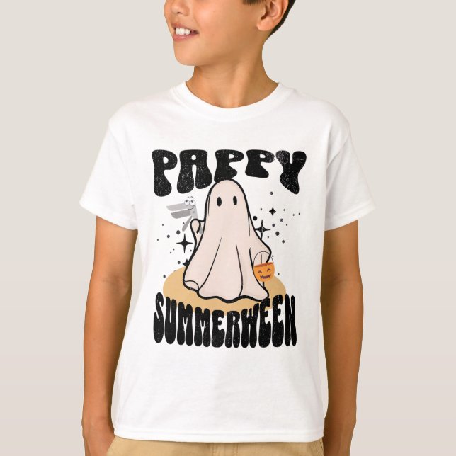 Pappy Summerween Ob Nurse Halloween Ghost mit Spe T-Shirt (Vorderseite)
