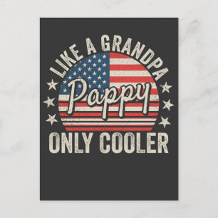 Pappy wie ein Opa, nur cooler USA-Flagge Postkarte