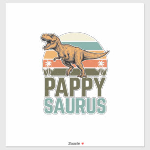 Pappysaurus Lustiges Dinosaurier Vintage Sonnenunt Aufkleber