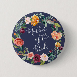 Paprika Burgund Floral Mutter des Bride Button