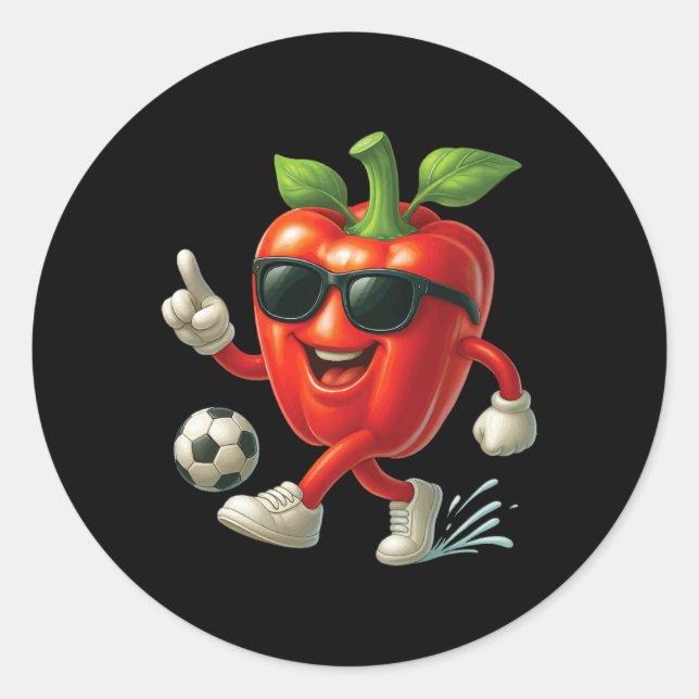 Paprika-Fußball  Runder Aufkleber (Vorderseite)
