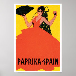 Paprika Spanien Vintages Siegel Poster