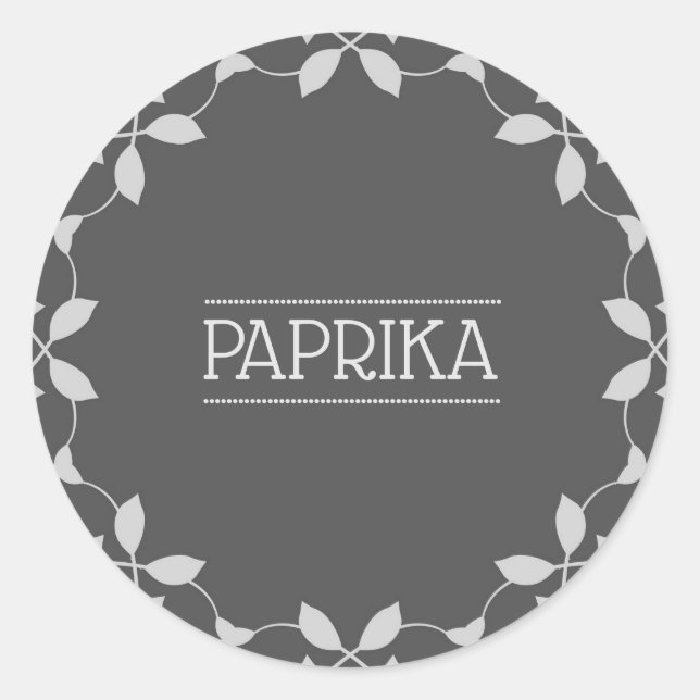 Paprika Spice Jar Sticker Labels (Vorderseite)