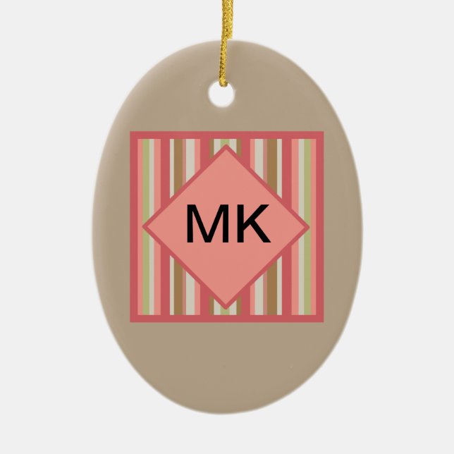 Paprika-Streifen-Muster Keramik Ornament (Vorne)