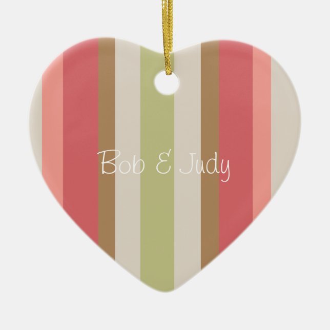 Paprika-Streifen-Muster Keramik Ornament (Vorne)