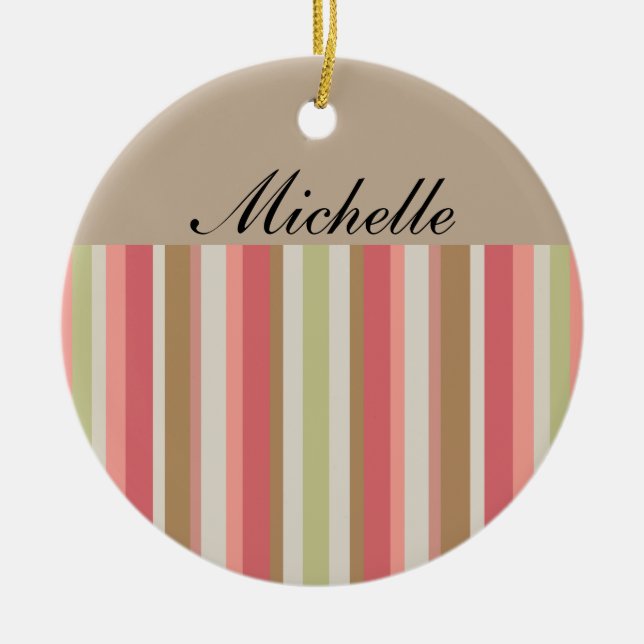 Paprika-Streifen-Muster Keramikornament (Vorne)