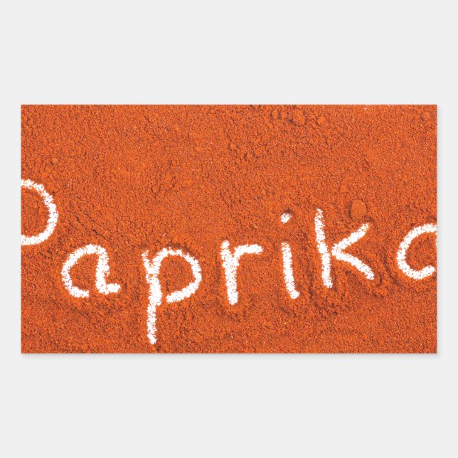 Paprika-Word in Paprika-Pulver Rechteckiger Aufkleber (Vorderseite)