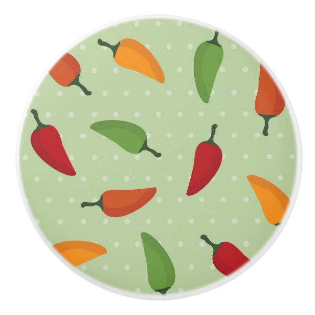 Paprikapfeffermuster Keramikknauf (Vorderseite)