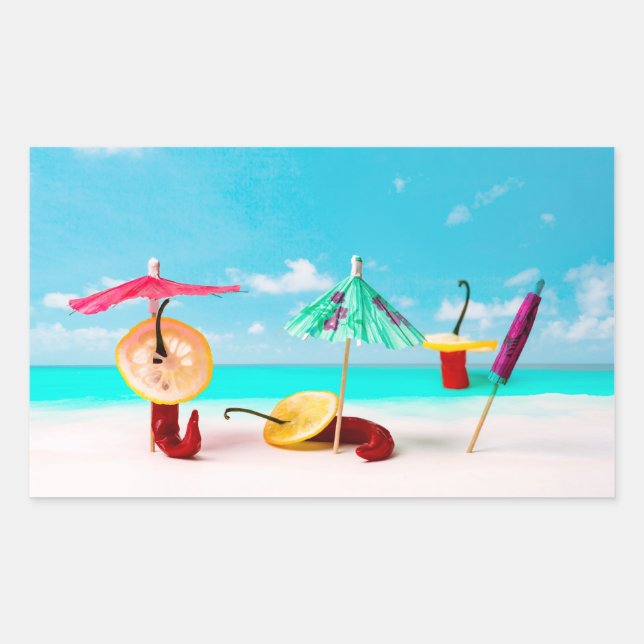 Paprikaschoten am Chili Rechteckiger Aufkleber (Vorderseite)