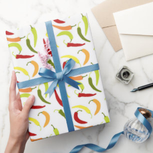 Paprikaschoten aus niedlichem Chili mit Fliesen Geschenkpapier