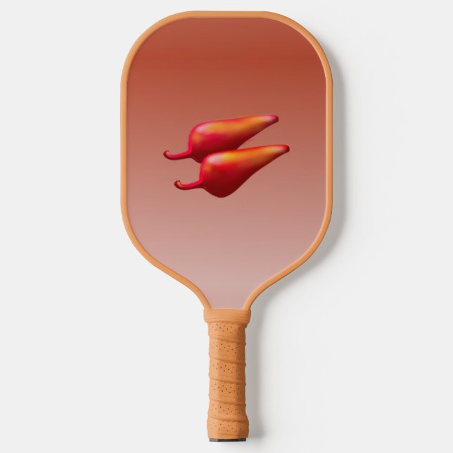 Paprikaschoten aus rotem Chili als Paddel Pickleball Schläger (Vorderseite)