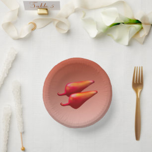 Paprikaschoten aus rotem Chili Pappteller