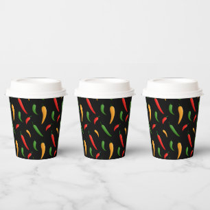 Paprikaschoten aus scharfem Chili Papiertasse Pappbecher