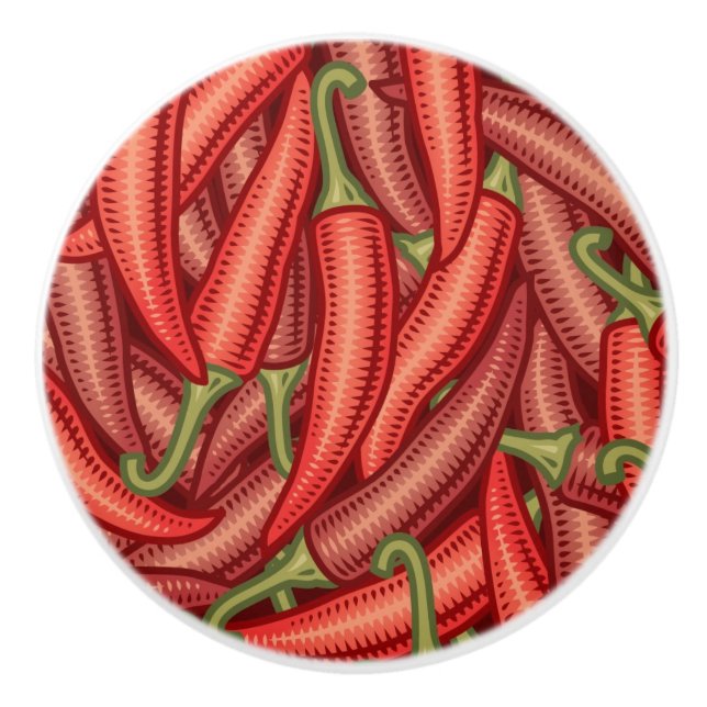 Paprikaschoten des Chilis Keramikknauf (Vorderseite)