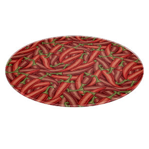 Paprikaschoten des Chilis Schneidebrett