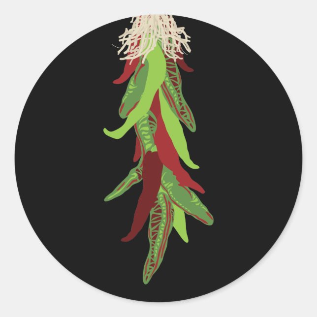 Paprikaschoten für grünen Chile Runder Aufkleber (Vorderseite)