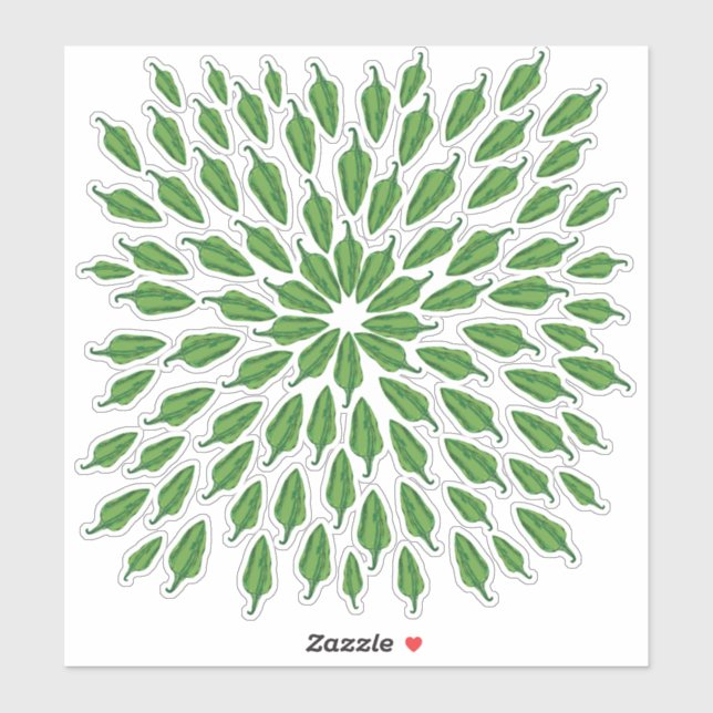 Paprikaschoten für grünen Chili Aufkleber (Blatt)