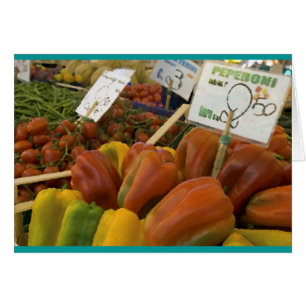 Paprikaschoten im Rialto Markt, Venedig, Italien.