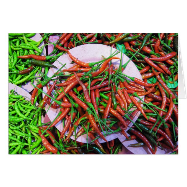 Paprikaschoten-Karte für den Vogelaugen-Chili (Vorderseite (Horizontal))