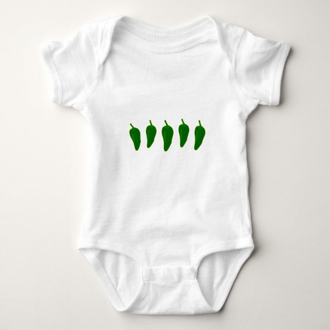 Paprikaschoten-Logo des Jalapeno-(Jalapeño) Baby Strampler (Vorderseite)