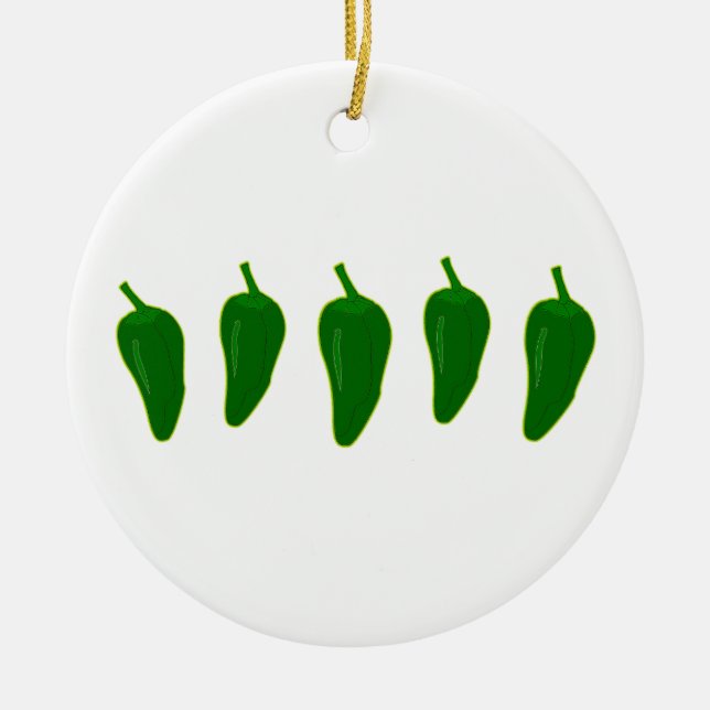 Paprikaschoten-Logo des Jalapeno-(Jalapeño) Keramik Ornament (Vorne)