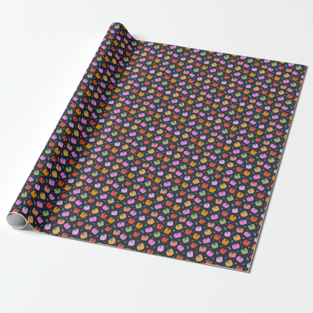 Paprikaschoten mit handgezogenem Gemüse Geschenkpapier (Ungerollt)